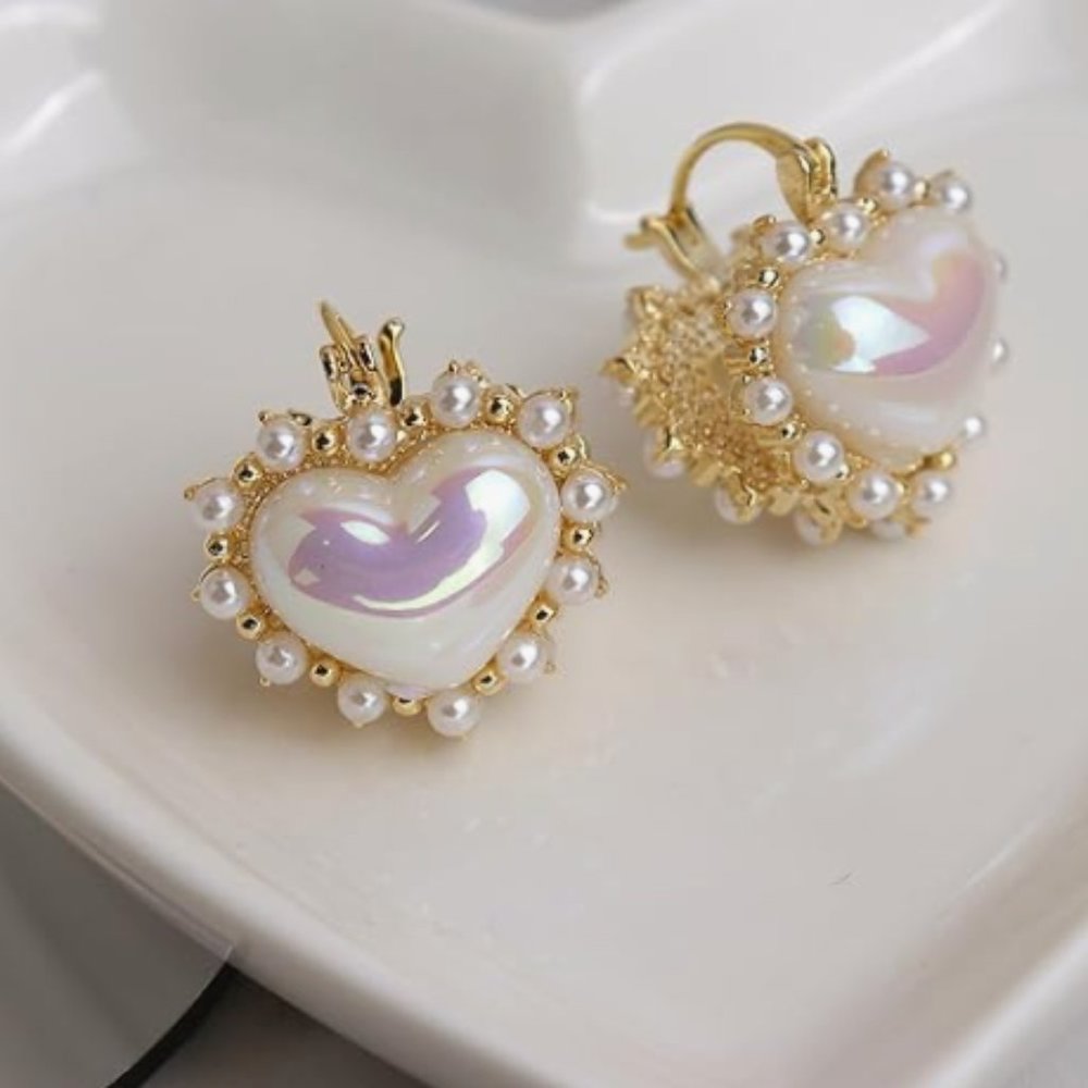 Heart Rhinestone Earrings - Picture 5 of 6